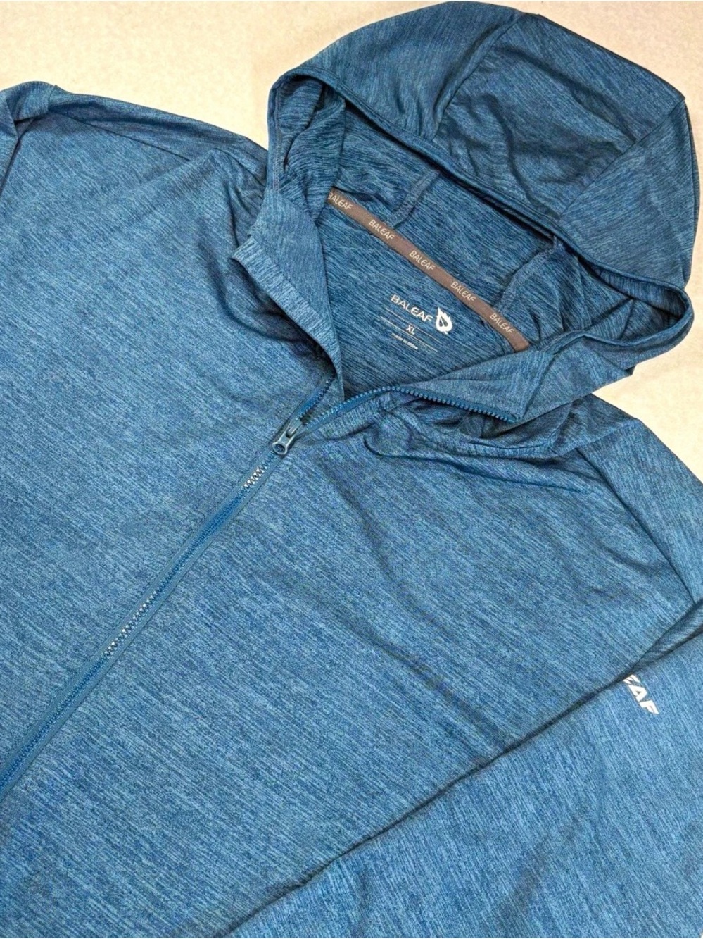 Baleaf Men's Blue Full-Zip Lightweight Hooded Jacket